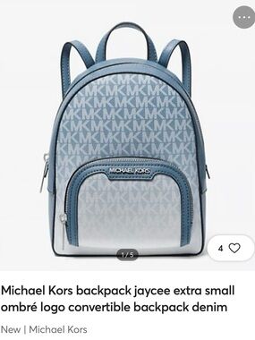 Michael Kors Light Blue Ombre MK Logo Mini Backpack